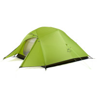 Двухслойная, сверхлегкая, 3-х местная палатка с алюминиевыми дугами и силиконовым тентом, зеленая.