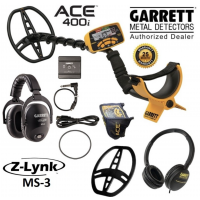 Garrett Ace 400i Metal Detector GARRETT 1141560 With Z-lynk 1627720 MS-3 GARRETT Wireless Audio System